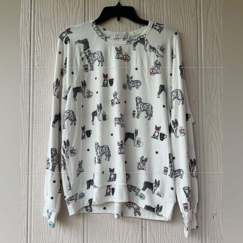PJ Salvaje Dogs Print Long Sleeve Top